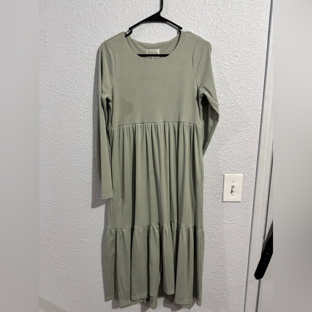Dainty Jewells Sage Long Sleeve Dress